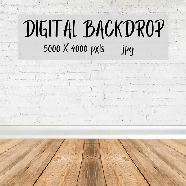 Digital Photo Backdrop / Photo Editing / White Backdrop / Blank Wall Mockup