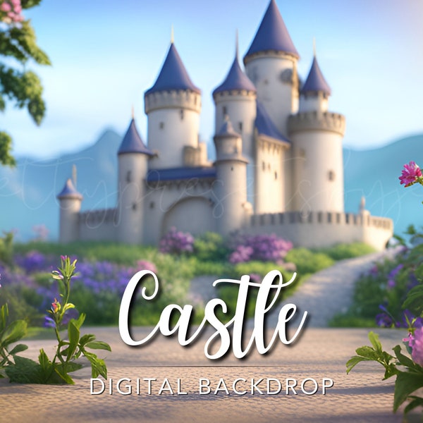 Princess Castle Fantasy Background, Mystic Backdrop, Fantasy Backdrop Digital Princess Castle Background Digital Backdrop Digital Background