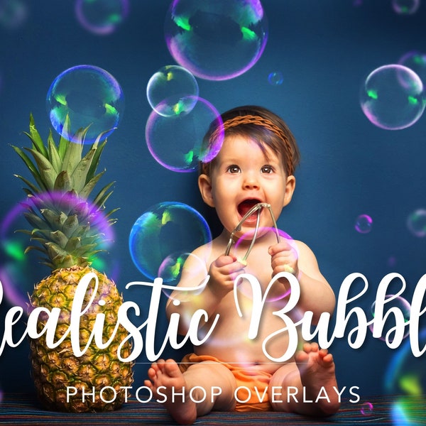 Soap Bubble Overlays for Photoshop, Realistic Bubble Photoshop Overlay, Digital Bubble Overlay