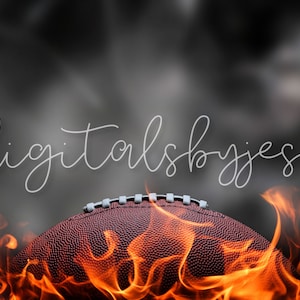 Digital Football Template, Sports Digital Backdrop, Sports Backdrop, Football Background with Flames, Football Team Banner, Sports Image PNG