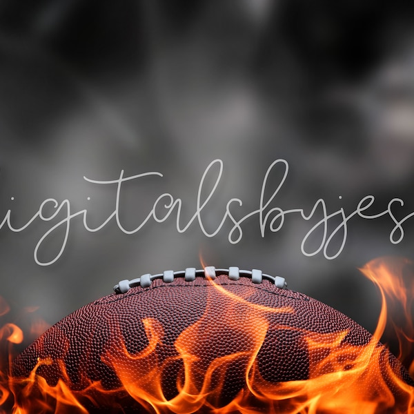 Digital Football Template, Sports Digital Backdrop, Sports Backdrop, Football Background with Flames, Football Team Banner, Sports Image PNG