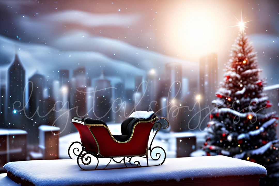 Christmas Photo Backdrop, Christmas Fantasy Digital Backdrop, Digital ...