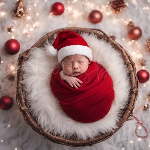 Pano de fundo digital para recém-nascidos de Natal, cenário de estúdio para fotografia de recém-nascidos de férias composto digital para fotografia de recém-nascidos de Natal