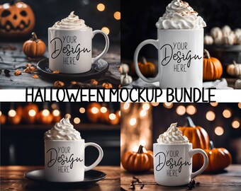 Halloween Mug Mockup Bundle, Fall Mug Mock Up Bundle, 12oz White Coffee Mug Mockup, Fall Mug Mock Ups, Fall Mug Mockups Digital Download