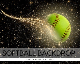Telón de fondo de softbol, fondo digital deportivo, telón de fondo deportivo, Photoshop digital, fondo fotográfico de softbol, plantillas deportivas de Photoshop