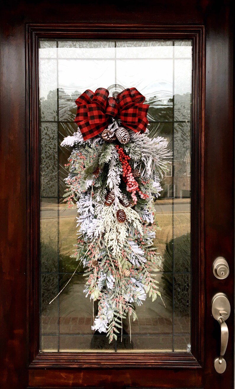 Large Winter Swags for Front Double Doors Winter White Etsy