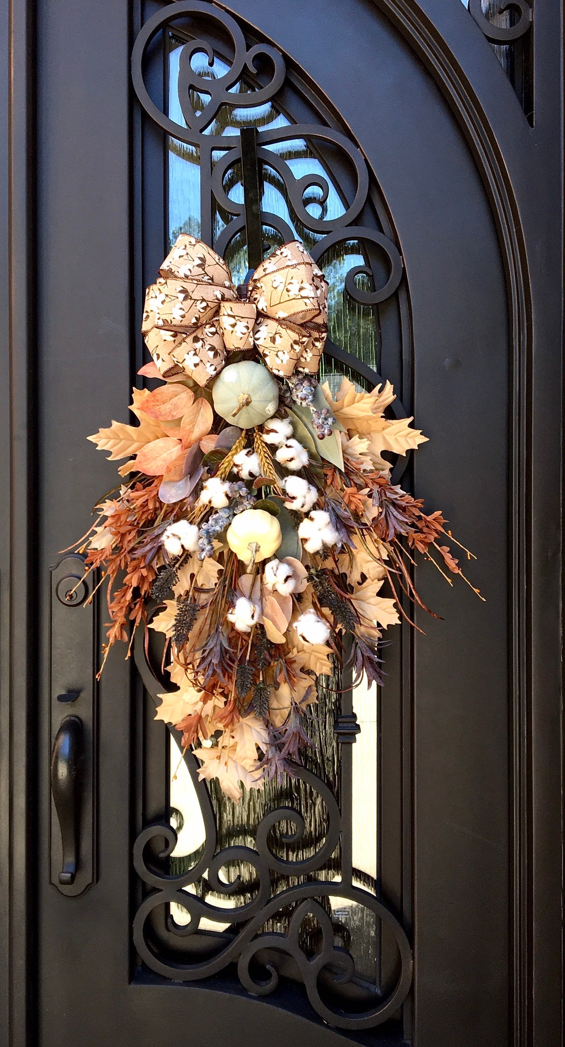 Large Fall Swag Wreath for Front Door Elegant Double Door Etsy