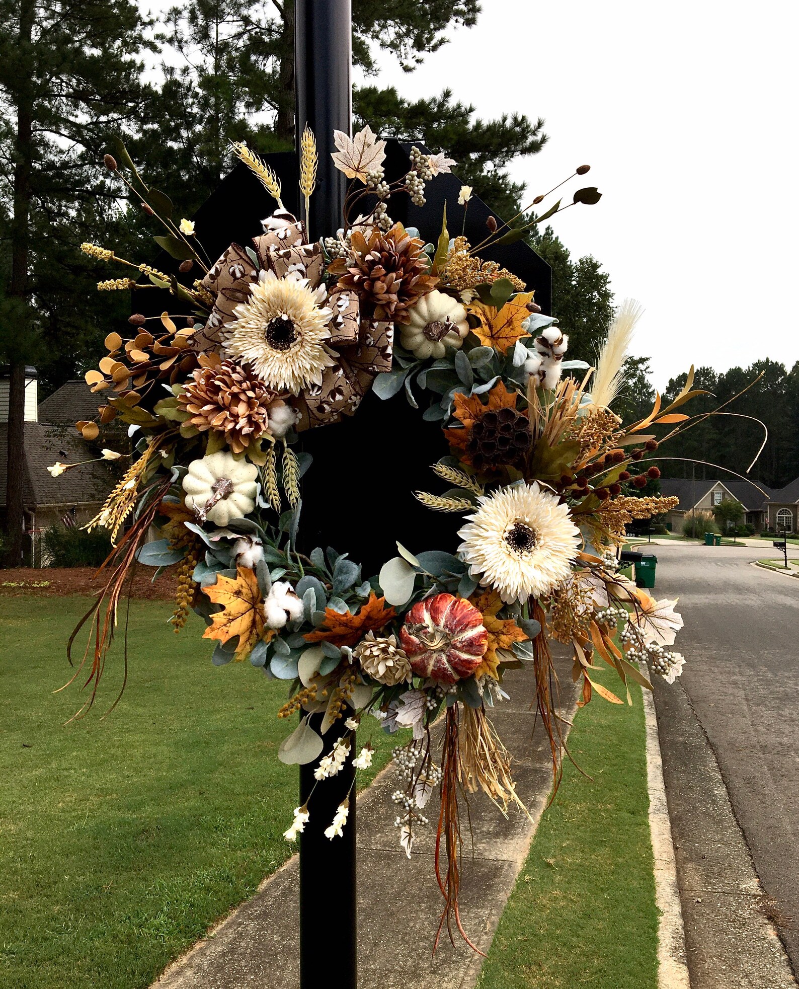 Extra Large Elegant Fall Wreath for Front Door Cream Etsy