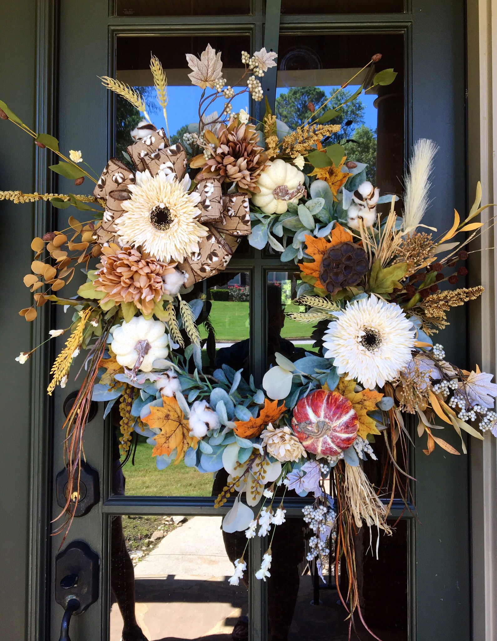 Extra Large Elegant Fall Wreath for Front Door Cream Etsy