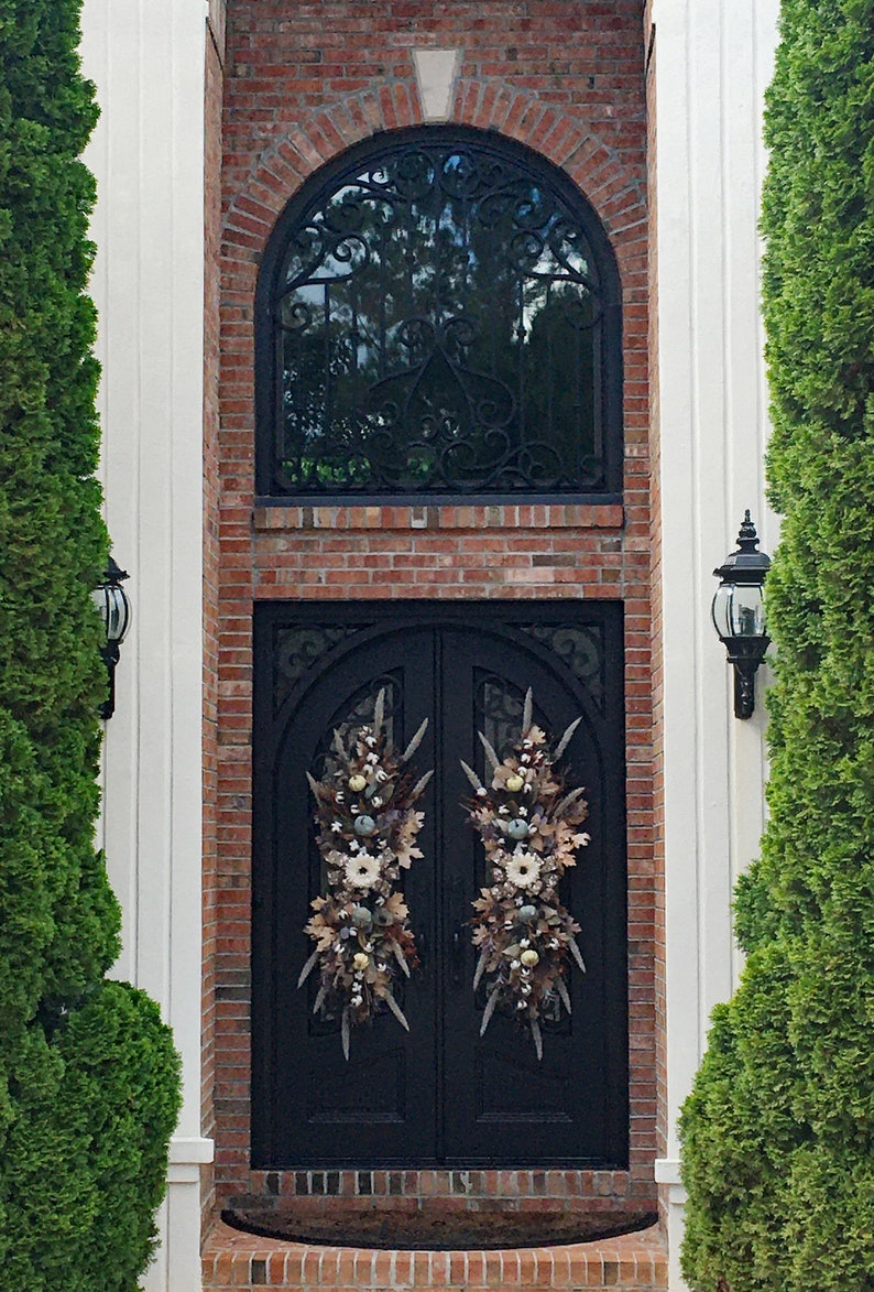 XL Fall Swags for Front Double Doors Natural Design Etsy