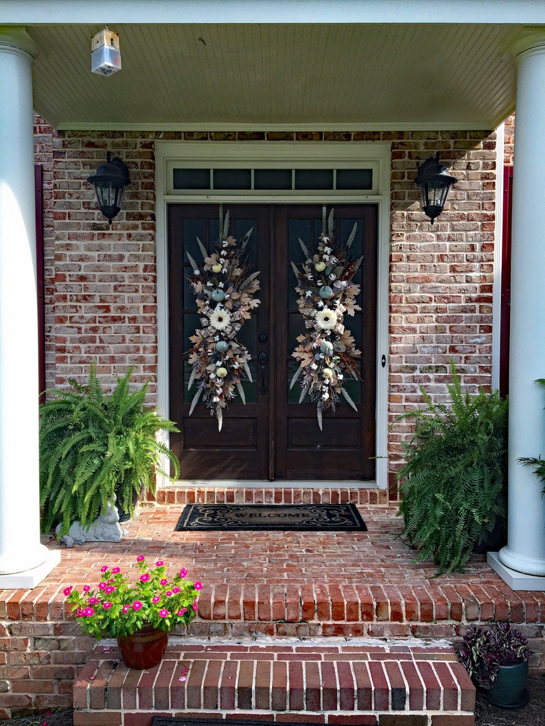 XL Fall Swags for Front Double Doors Natural Design Etsy