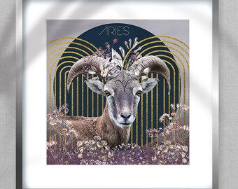 Aries Zodiac Art Print: Ram Astrology Poster