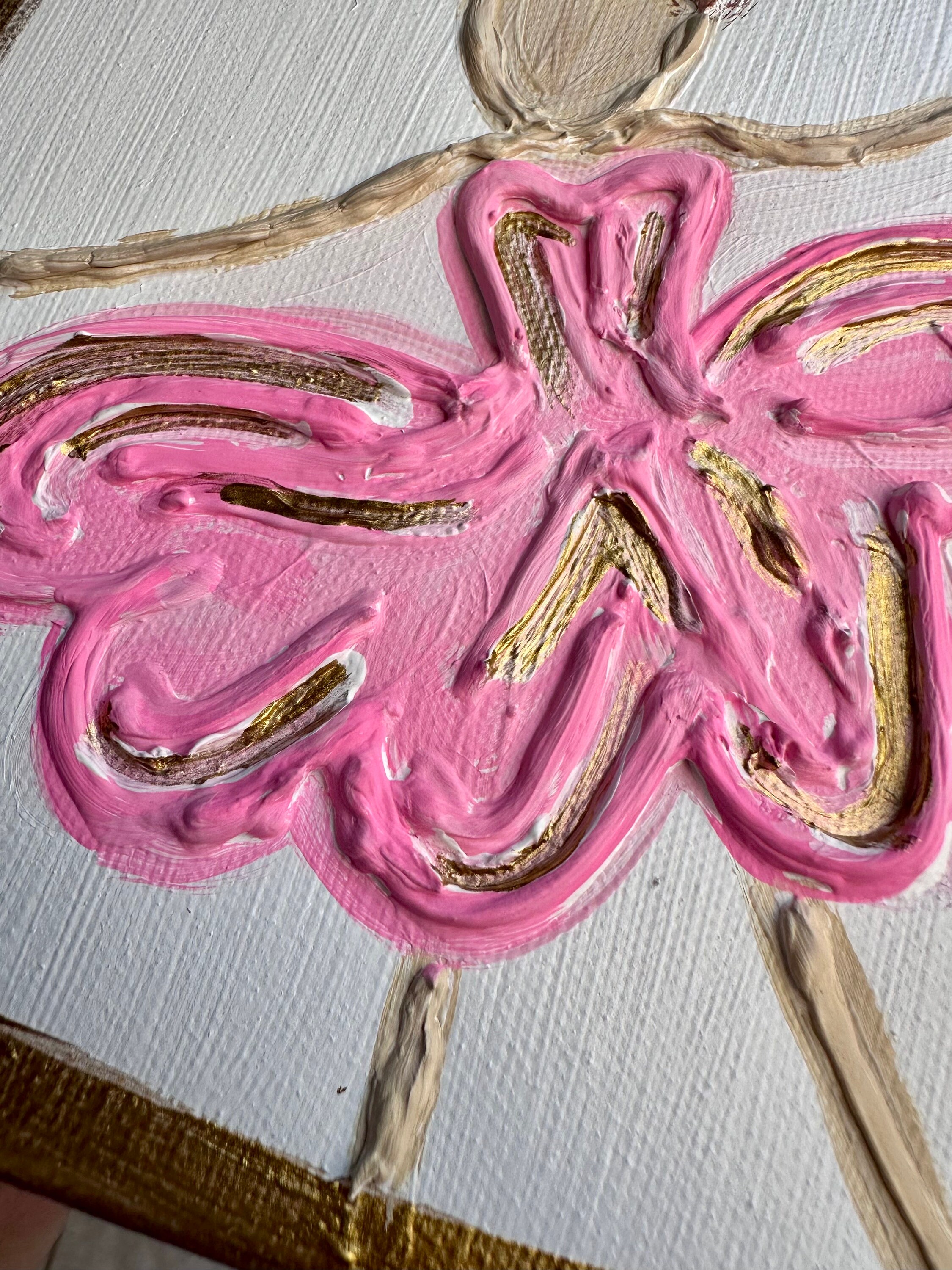 Ballerina Textured Canvas Paintings, Mini Canvas Art, Valentine Basket