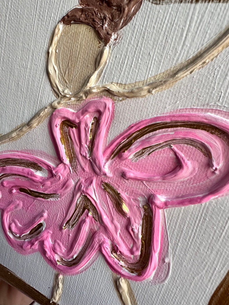 Ballerina Textured Canvas Paintings, Mini Canvas Art, Valentine Basket