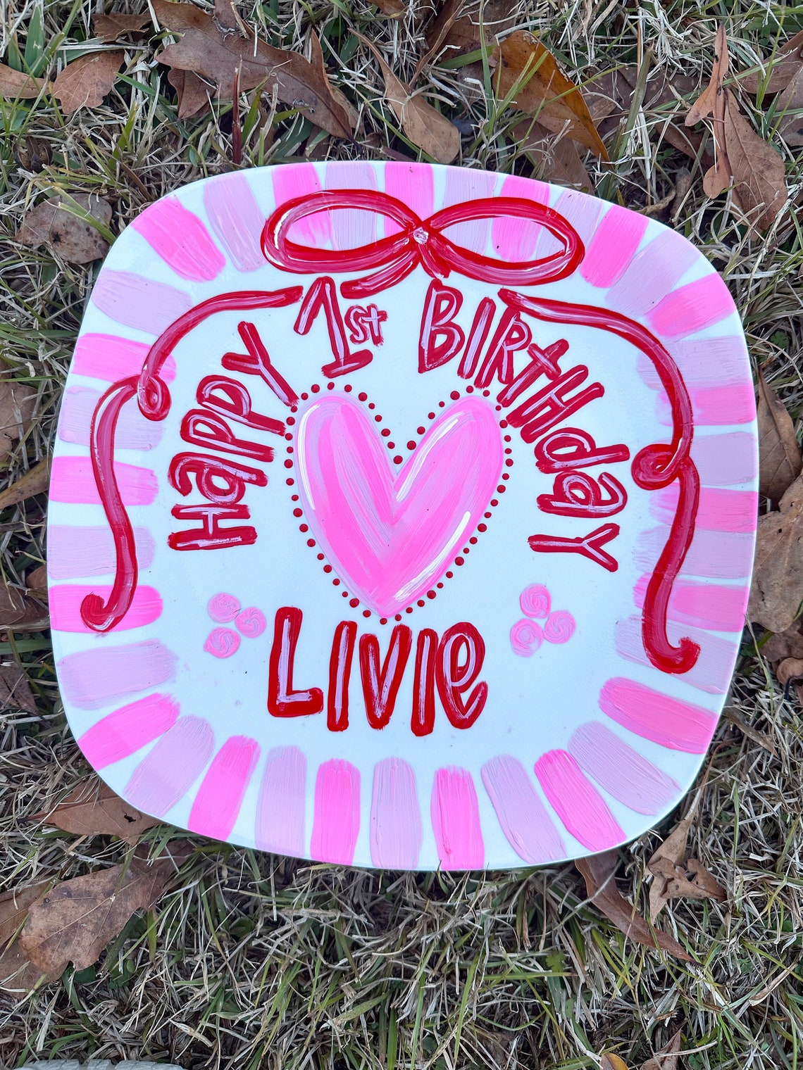 1st Birthday Plate, Birthday Smash Cake Plate, Custom Birthday Plate