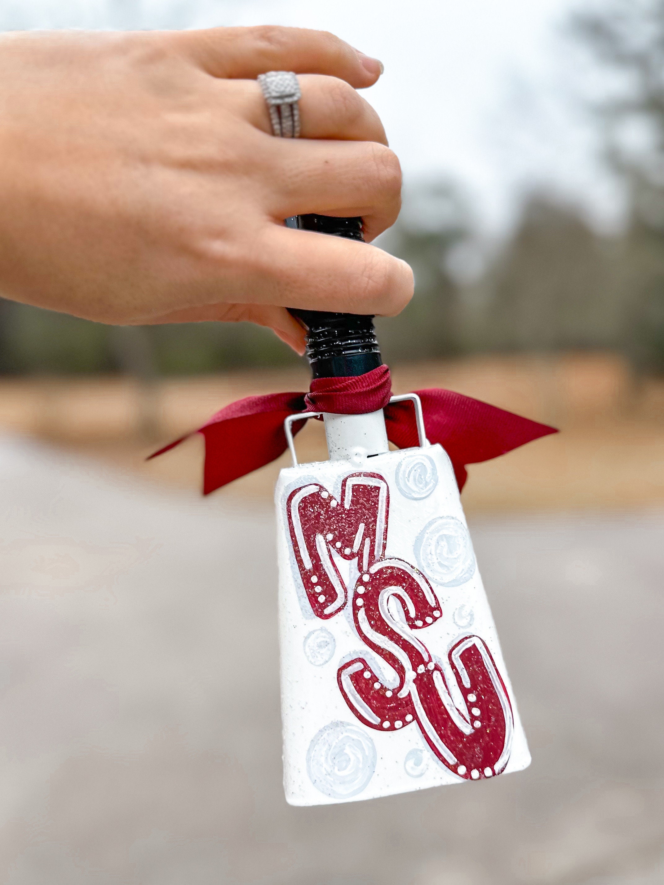Glitter Cowbell, Painted Cowbell, Football Game Cowbell, Bulldogs