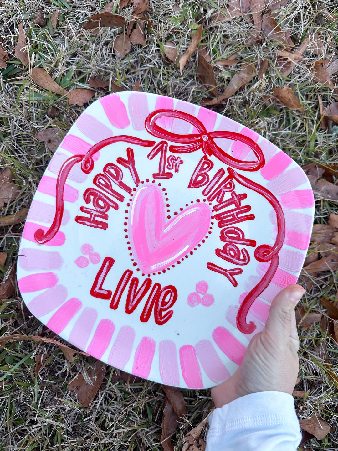 1st Birthday Plate, Birthday Smash Cake Plate, Custom Birthday Plate