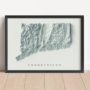 USA Minimalistische Reliefkarte | USA Wandkunst | Gerahmter Druck | Antikes Wanddekor | Topographische Karte Geschenk | KEINE 3D-KARTE