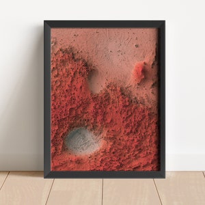 Mars (Planet) minimalistische Reliefkarte | Mars Wandkunst | Mars gerahmter Druck | Antikes Wanddekor | Topographische Karte Geschenk | KEINE 3D-KARTE