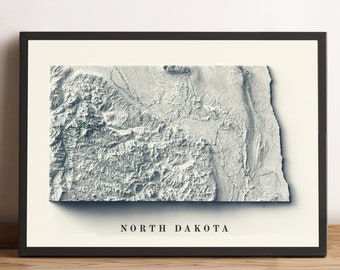 North Dakota Map (set with two maps), North Dakota Printable Map, North Dakota Wall Decor, North Dakota Digital Minimalist Map