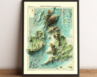 Mapa de las Islas Británicas e Irlandesas, Mapa Topobathy de las Islas Británicas, Mapa en Relieve de Inglaterra, Mapa de Irlanda, Mapa del Reino Unido, Mapa de Escocia, Mapa de Gales, Reino Unido