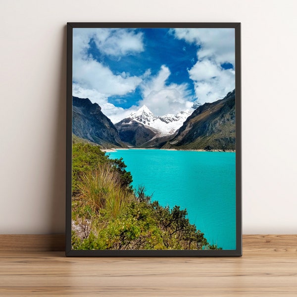 Laguna Paron, Peru - Andes Print - Mountain Printable Art - Blue Lake Wall Art - Mountain Lake Decor - South American Landscape - Lake Art