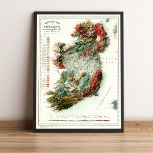 Carte de l'Irlande, carte en relief de l'Irlande, carte géologique de l'Irlande, carte topographique de l'Irlande, carte vintage de l'Irlande, carte 3D de l'Irlande, carte de Dublin, carte ancienne de l'Irlande