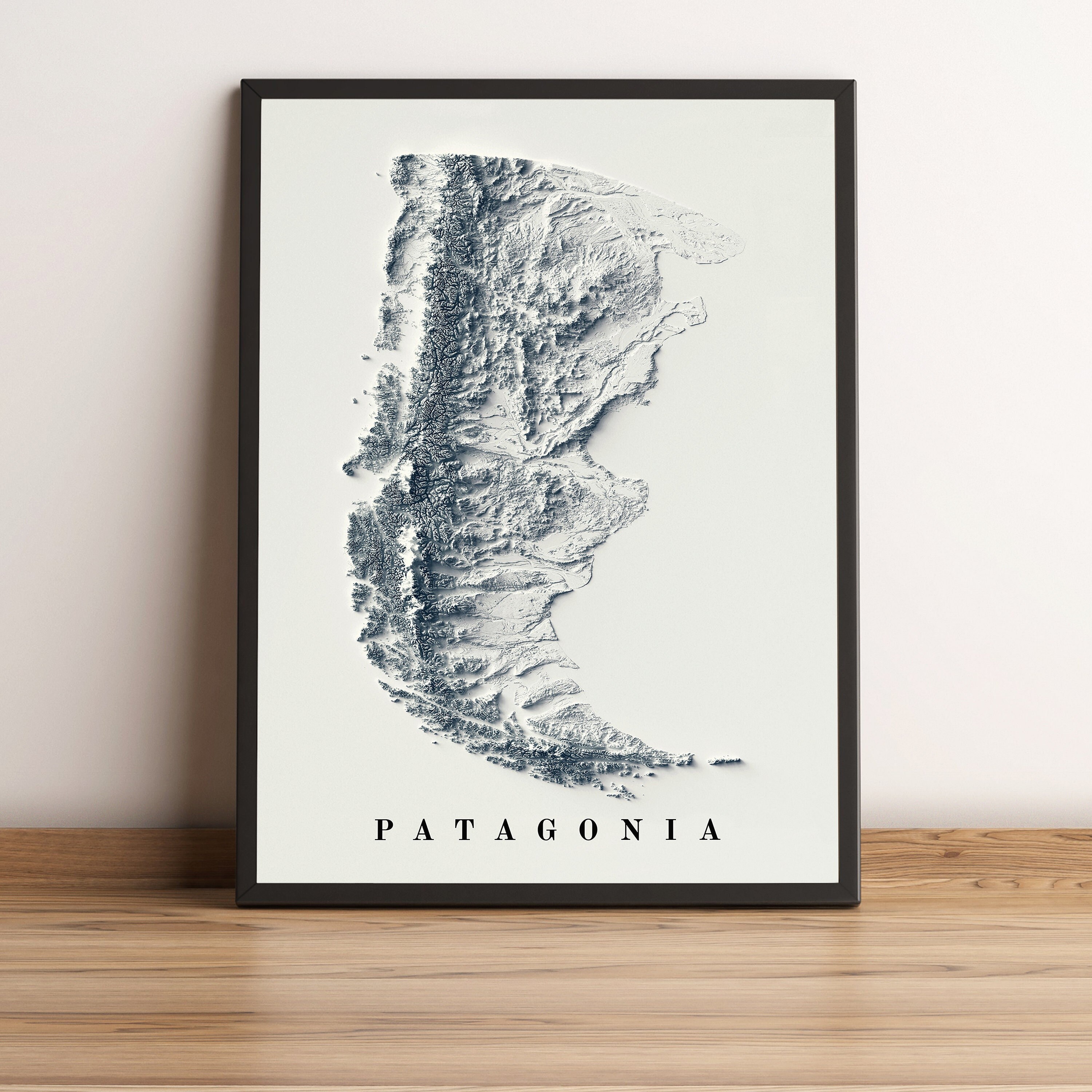 Patagonia Map set With Two Maps, Patagonia Shaded Relief Map, Patagonia Print, Argentina Print ...