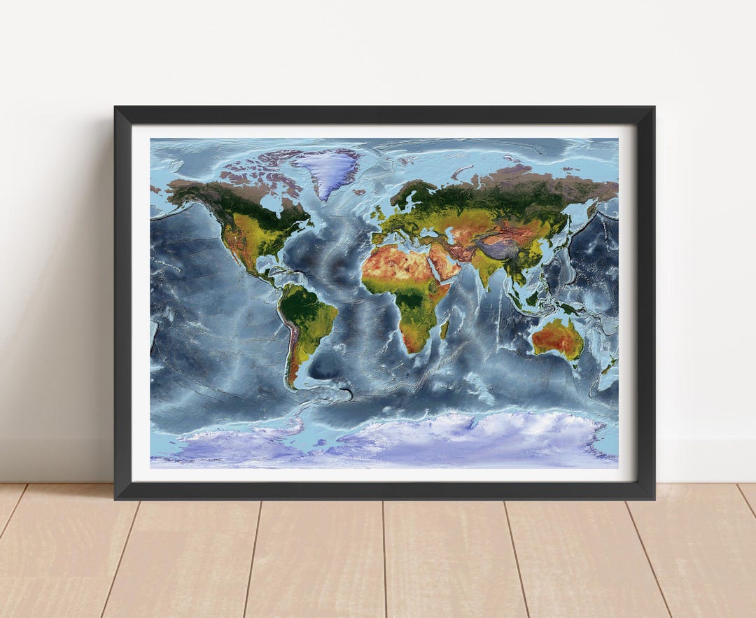 Gall Stereographic Projection World Map | Earth Map Print for Home ...