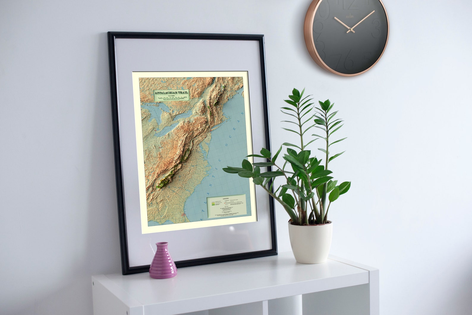 Appalachian Trail Map, Appalachian Trail Shaded Relief Map, Appalachian