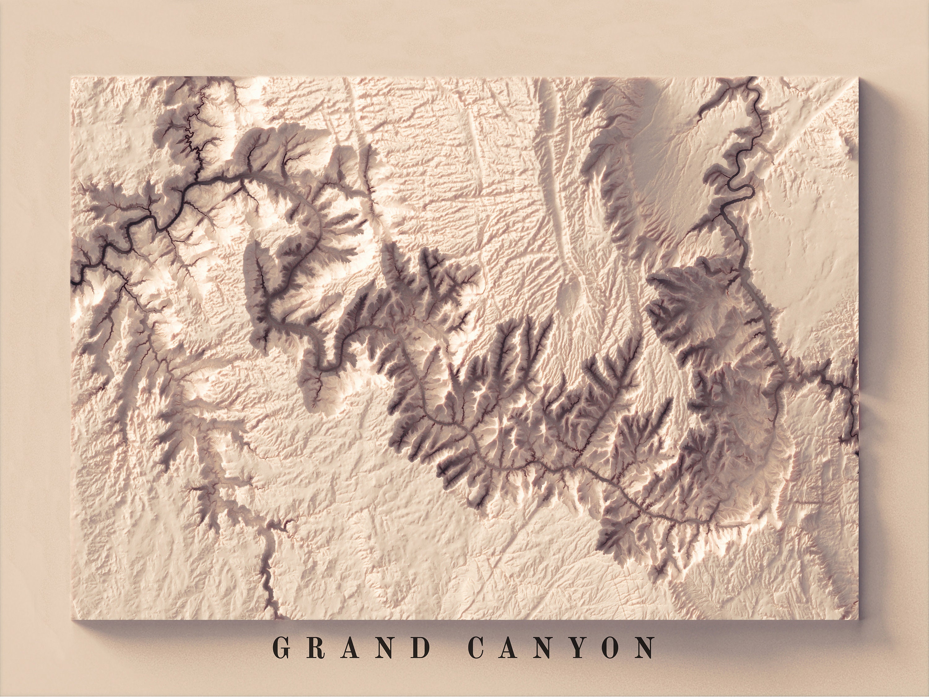 Grand Canyon Map set With Two Maps Grand Canyon Shaded - Etsy