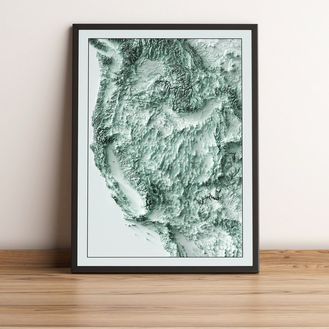 Western USA Map set With Two Maps Western United States - Etsy