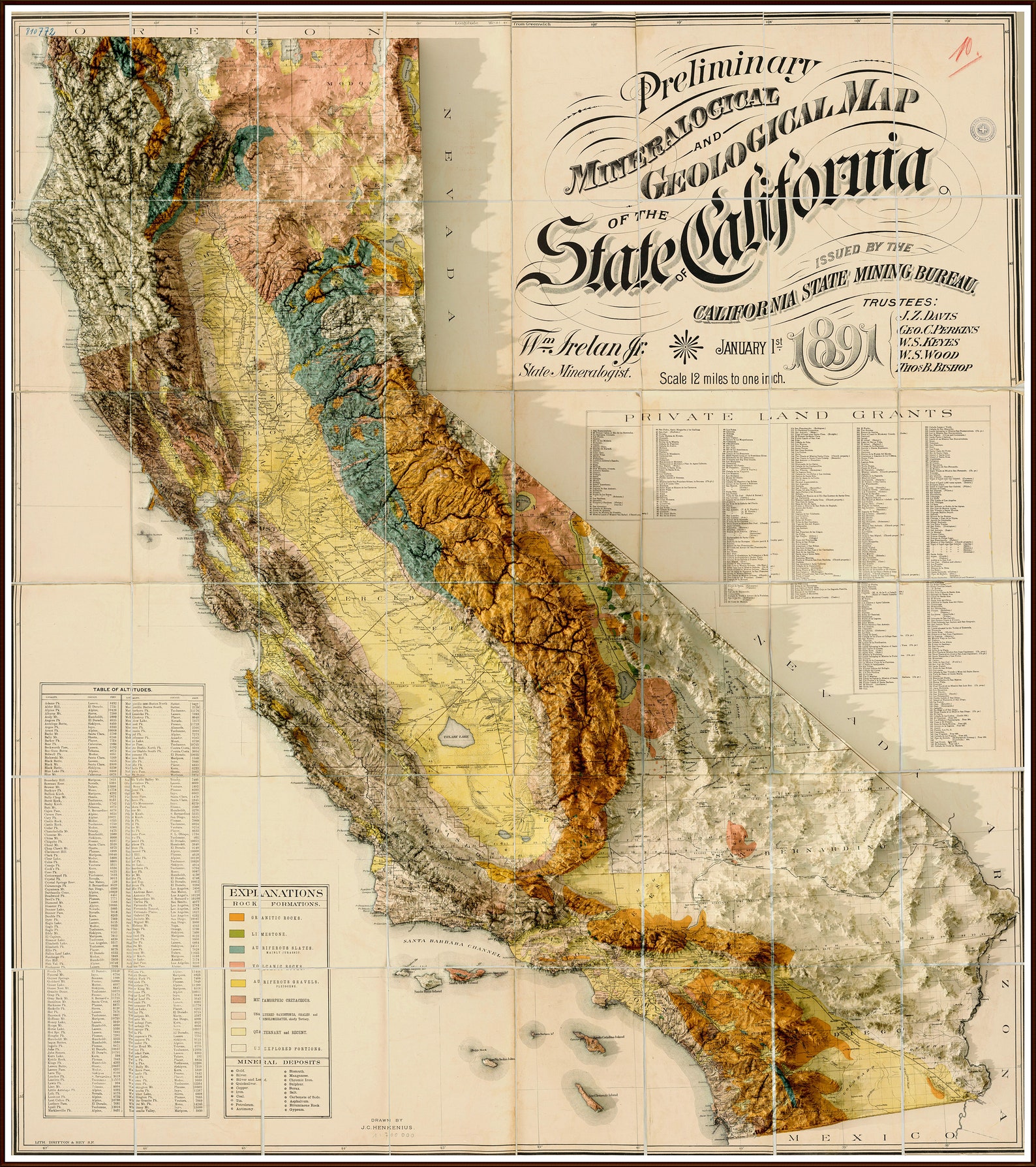 California Map Relief Map Of California California Etsy