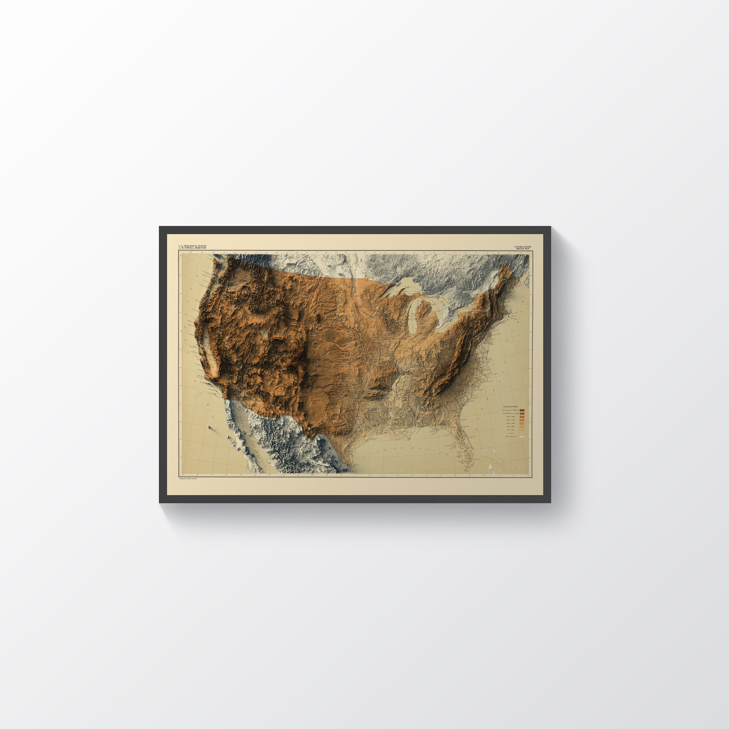 United States Map 1890 USA Relief - Il Fullxfull.5499345909 Iq6z 