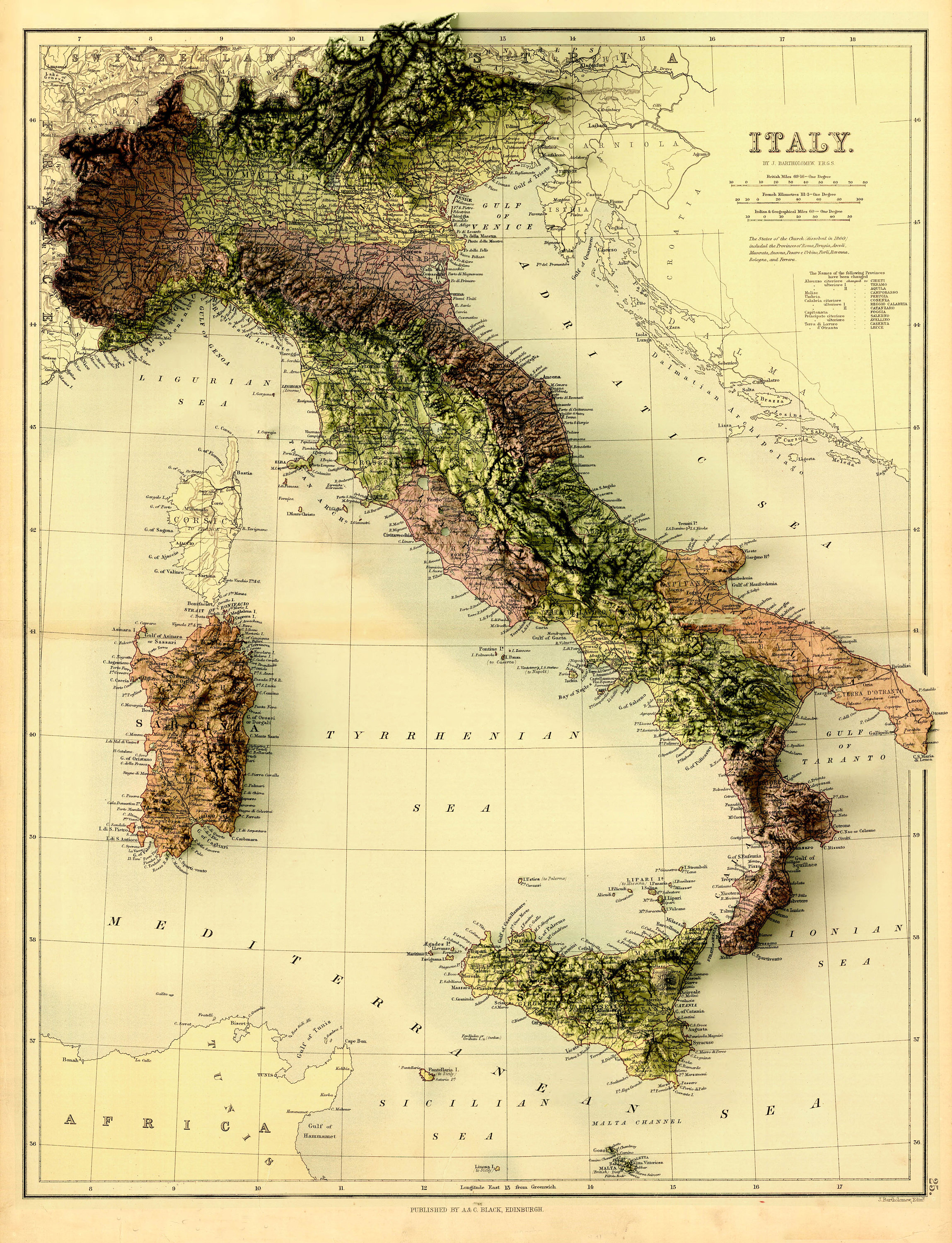 Italy Map Italy Relief Map Italy 3D Map Italy Vintage Map Etsy