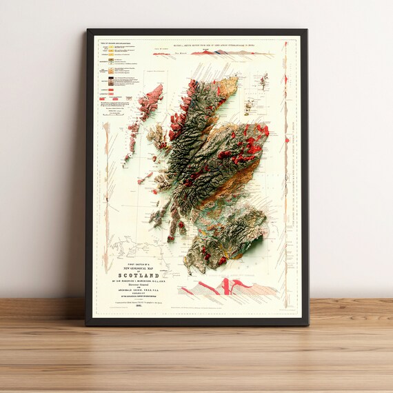 Map Object Scotland Scotland Map Scotland Geological Map Scotland 3D Map | Etsy