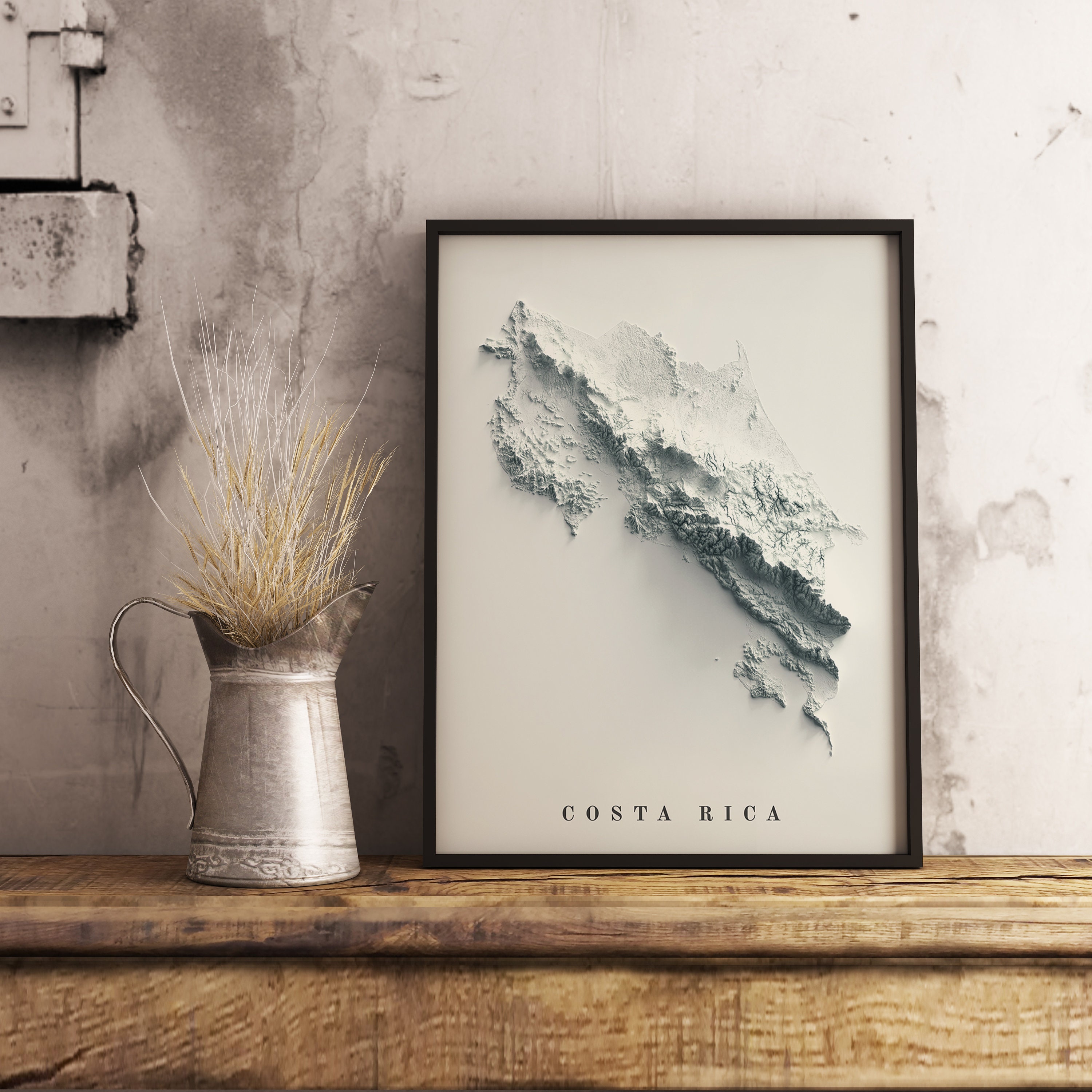 Costa Rica Map set With Two Maps, Costa Rica Relief Map, Costa Rica ...
