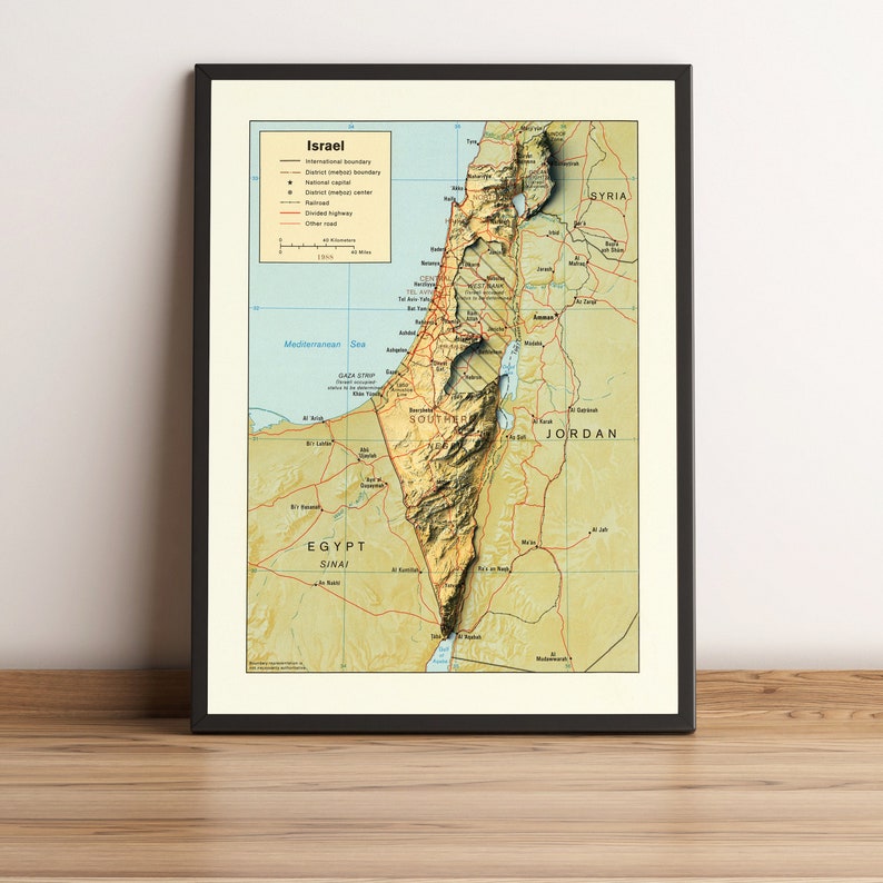 Israel Map, Israel Relief Map, Israel Printable Map, Israel Digital Map, Israel Vintage Map ...