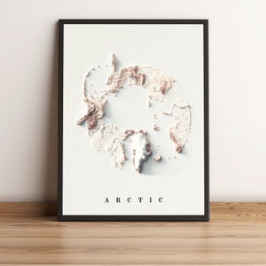Arktische Karte (Set mit zwei Karten), druckbare Karte Arktis, schattierte Arktis Reliefkarte, Arktis Wanddekor, Arktis Karte Druck, Arktis Digitale Karte