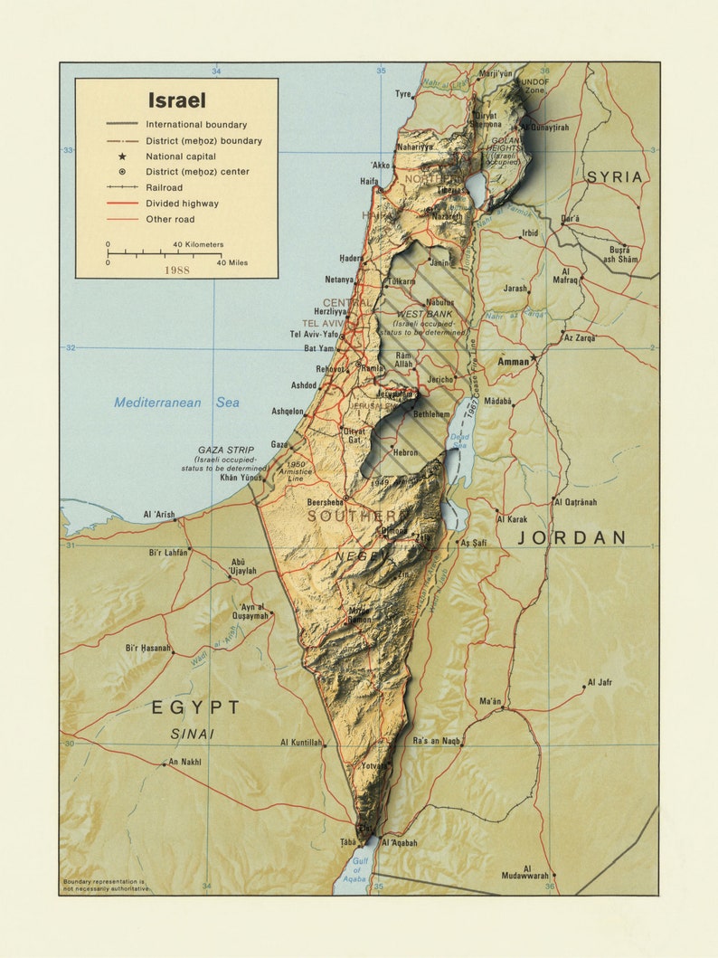 Israel Map, Israel Relief Map, Israel Printable Map, Israel Digital Map