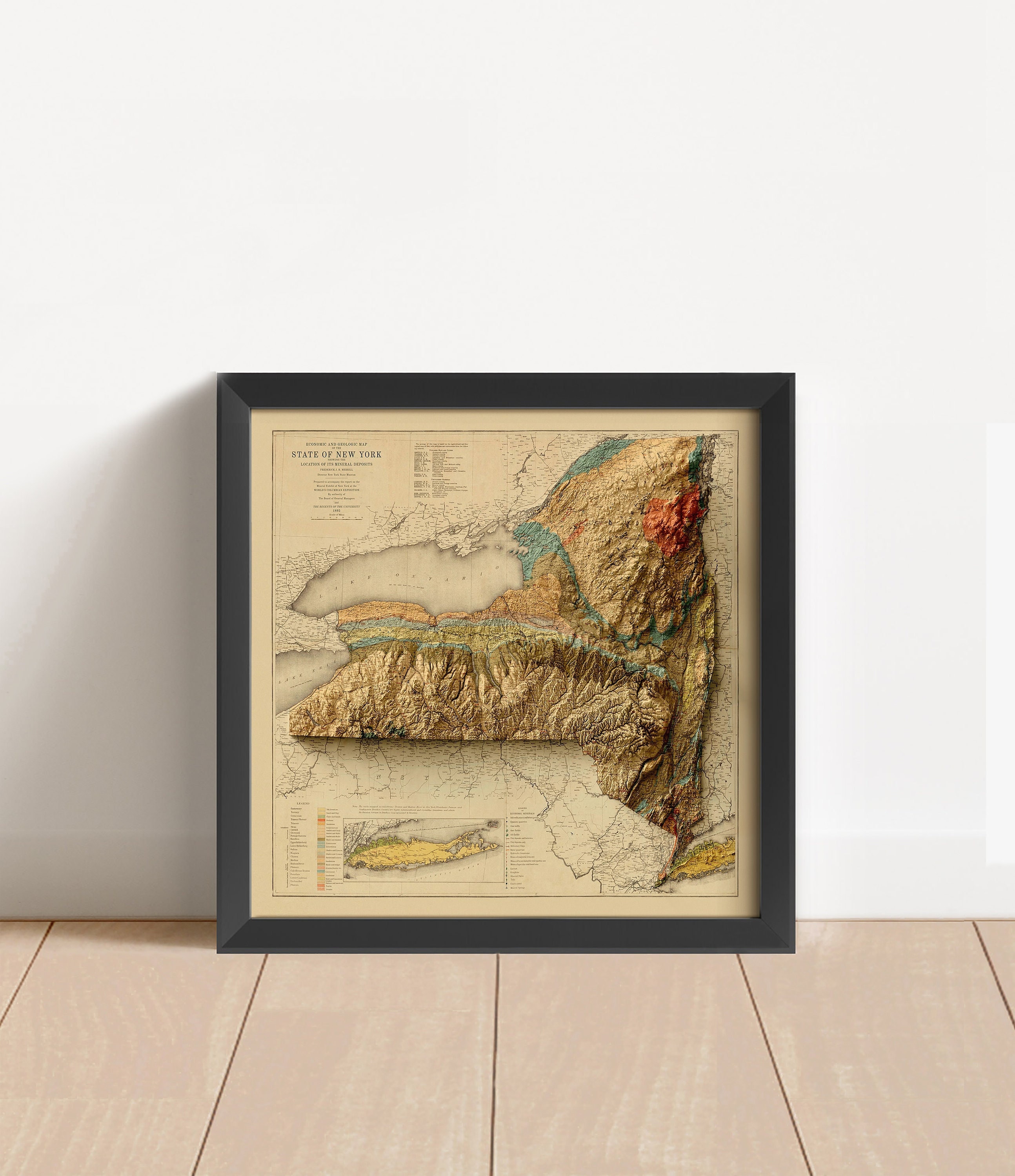 ニューヨーク州ヴィンテージレリーフマップ（1901年オリジナル版