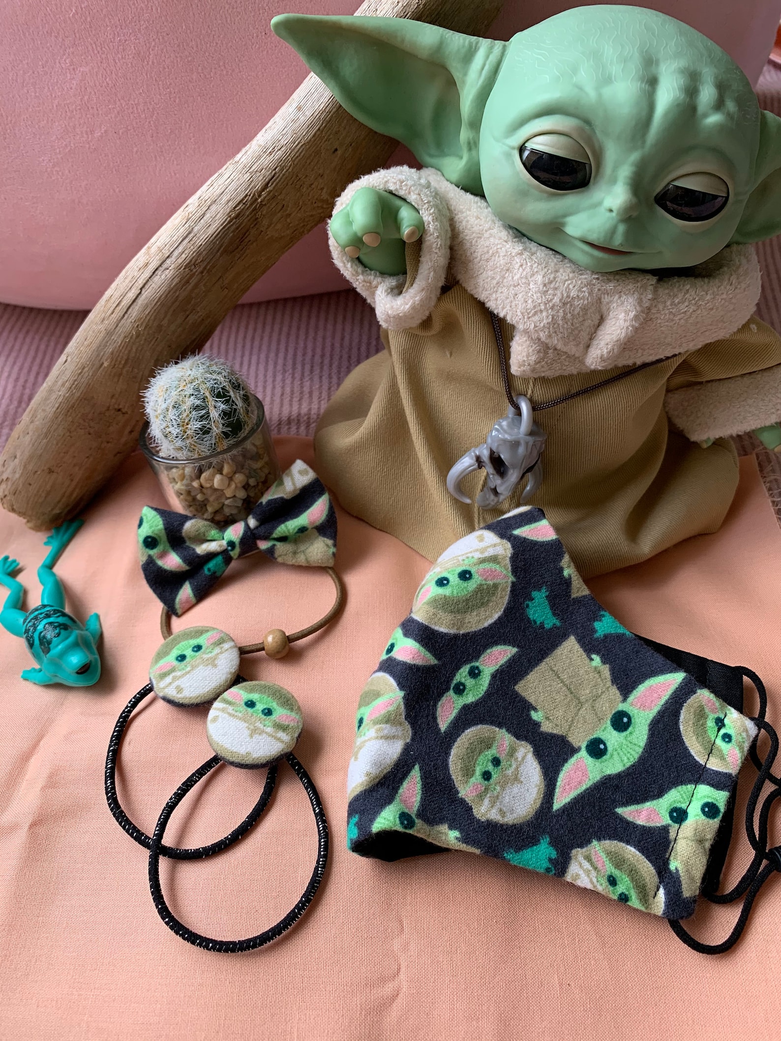 Baby Yoda Maskreversible Hair Bows and Crib Button Hair Etsy