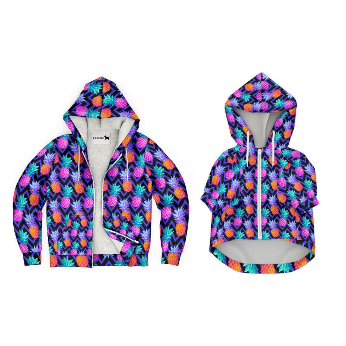 Matching Dog and Owner Hoodies Purple Pineapple Pawty Etsy