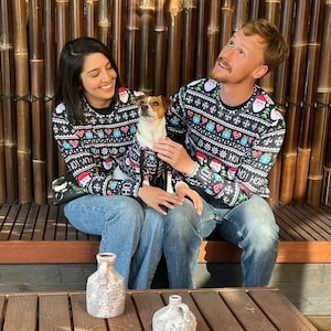 Matching Dog and Owner Ugly Christmas Sweater - Pet Owner Set, dog lover gift, couple matching,pet clothing outfit, Sweatshirt hoodie