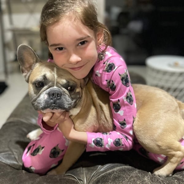 Kids Personalised Dog Photo Pyjama Set (long)