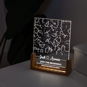 Personalizzato Constellation Star Map per data Constellation Chart Mao, Custom Sky Night Light per data, regalo per lui / lei - regalo di anniversario