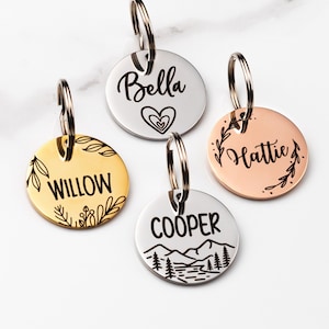 Small Cat Tag Cat ID Tag Small Cat Tag Personalized Engraved Cat Tag Tiny Cat Tag Personalized Cat Collar Tag image 1