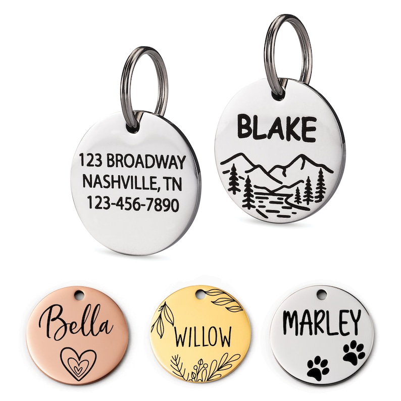 Small Cat Tag Cat ID Tag Small Cat Tag Personalized Engraved Cat Tag Tiny Cat Tag Personalized Cat Collar Tag image 10