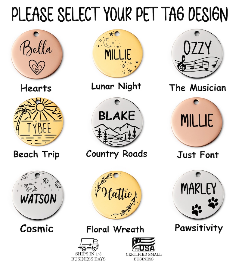 Small Cat Tag Cat ID Tag Small Cat Tag Personalized Engraved Cat Tag Tiny Cat Tag Personalized Cat Collar Tag image 4