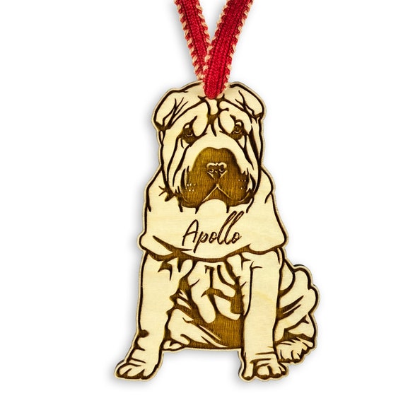 Personalized Shar Pei Christmas Ornament Shar Pei Dad Mom Etsy